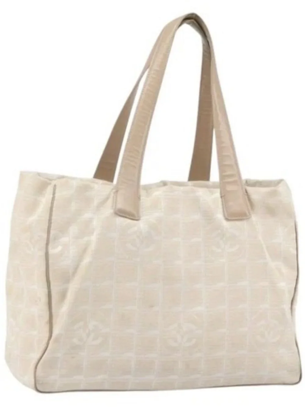 CHANEL New Travel Line Tote Bag Nylon Pink Gold CC Auth BA9876